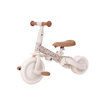 Little Dutch - Triciclo Evolutivo 4 in 1 Kaya-Balance - Bianco con Fiorellini