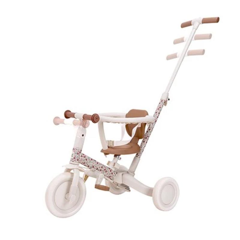 Little Dutch - Triciclo Evolutivo 4 in 1 Kaya-Balance - Bianco con Fiorellini