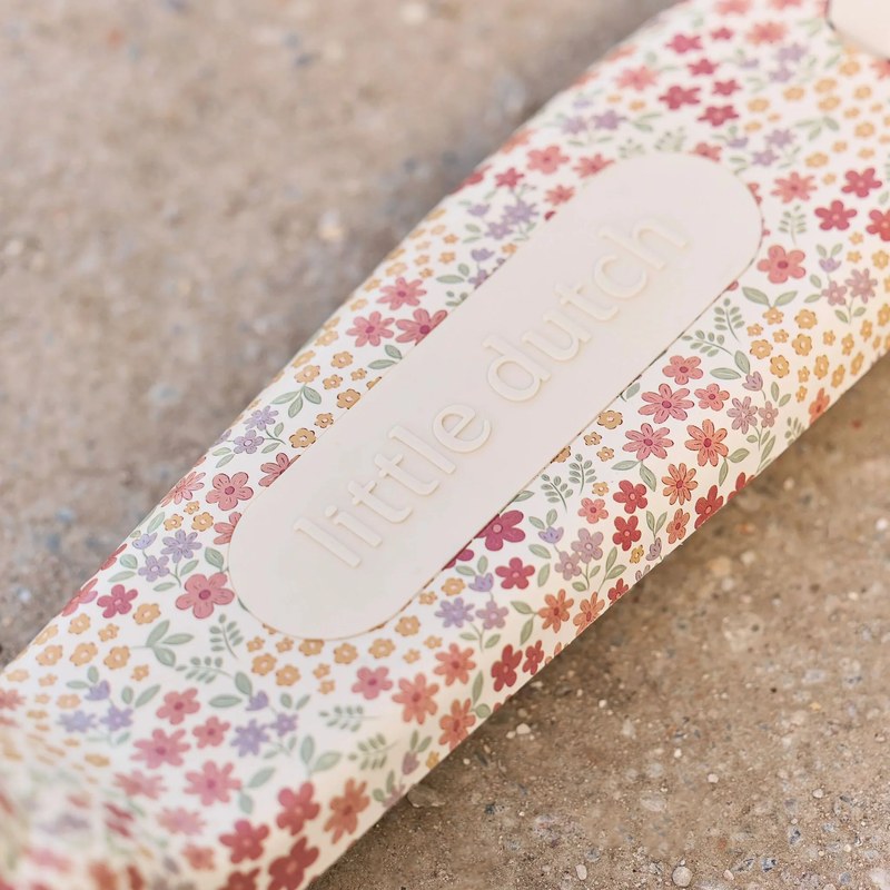 Monopattino 3 ruote Little Dutch Sunny Flower panna - dettaglio pedana con stampa floreale