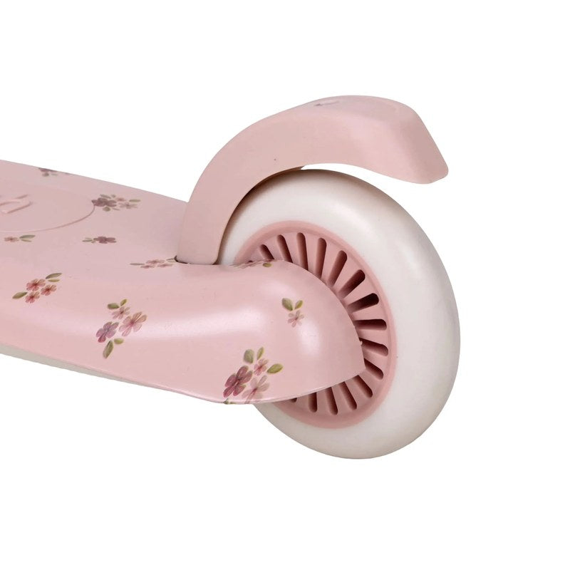 Monopattino 3 ruote Little Dutch Fairy Floral rosa - ruota posteriore con freno
