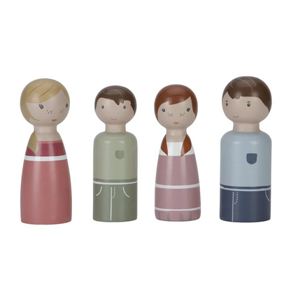 Little Dutch - Playset Family Rosa - Personaggi in legno