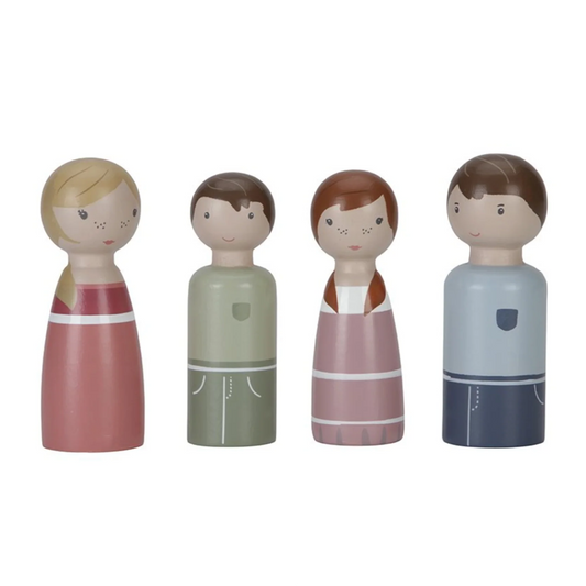 Little Dutch - Playset Family Rosa - Personaggi in legno