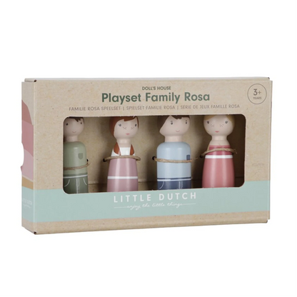Little Dutch - Playset Family Rosa - Personaggi in legno