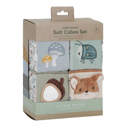 Little Dutch - Cubi morbidi isensoriali per neonati - set 4 pezzi - Forest Friends