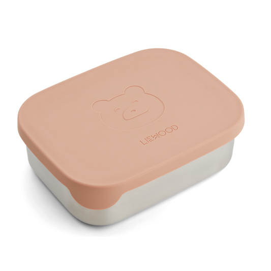 Liewood Arthur Lunchbox Orso Rosa | Contenitore Pappa Merenda Alluminio BPA Free