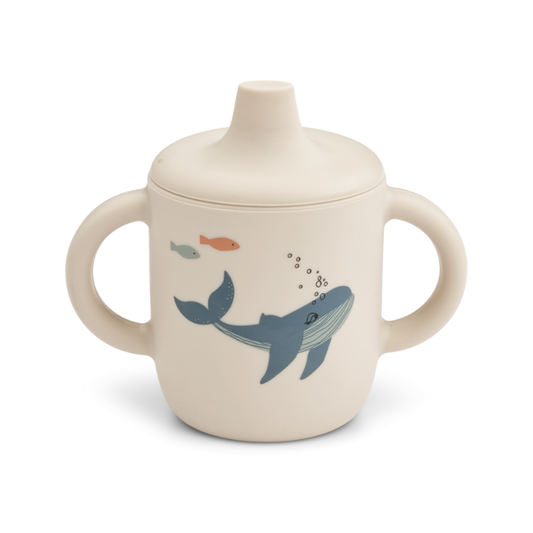 Liewood - Neil - Sippy Cup - Bicchiere in Silicone con Beccuccio - Animali del Mare