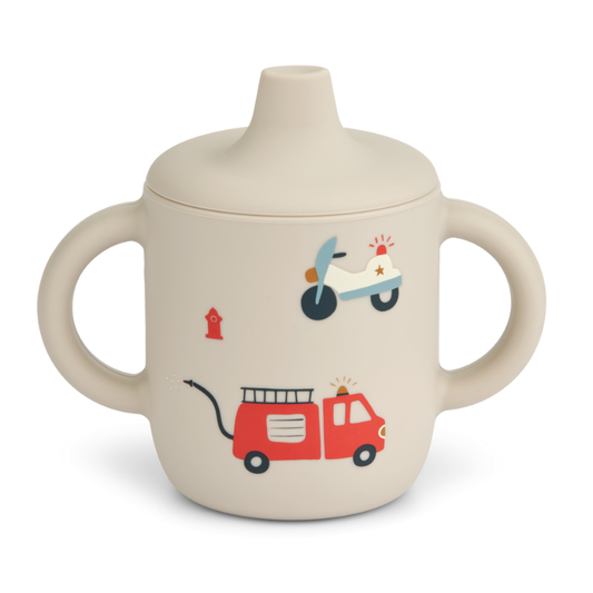 Liewood Neil Sippy Cup Veicoli Emergenza | Bicchiere Silicone Beccuccio Bimbi