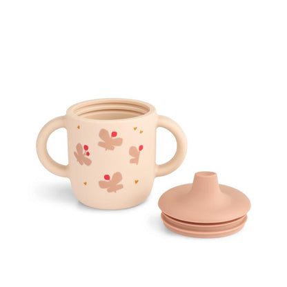 Liewood - Neil - Sippy Cup - Bicchiere in Silicone con Beccuccio - Farfalline e Fiori di melo