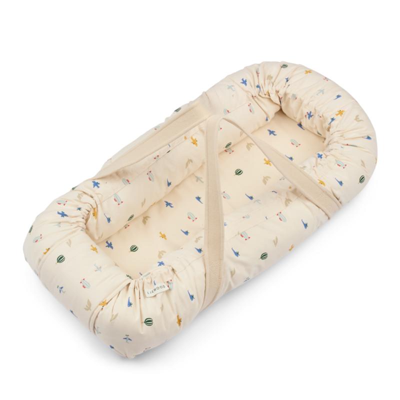 Liewood - Gro - Babylift riduttore e culla per neonati - Bianco aviatori