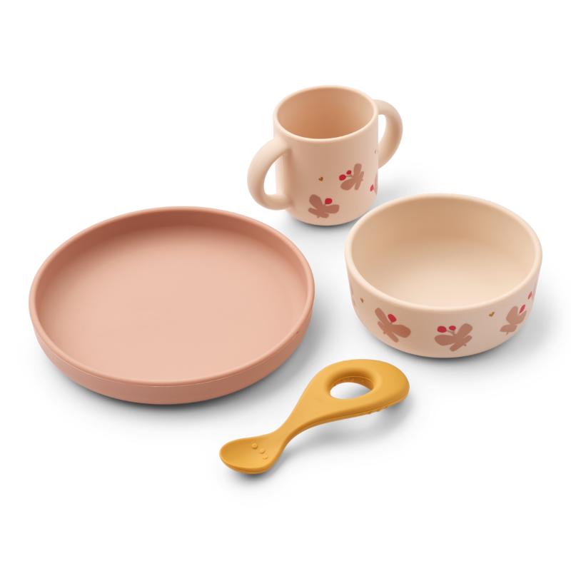 Liewood - Vivi - Set Pappa 4 Pezzi - Farfalline e Fiori di melo