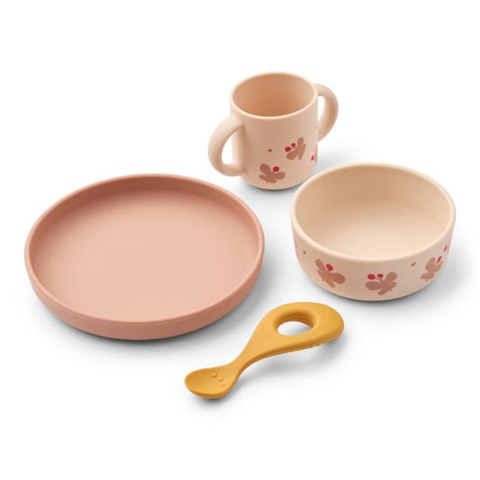 Liewood - Vivi - Set Pappa 4 Pezzi - Farfalline e Fiori di melo