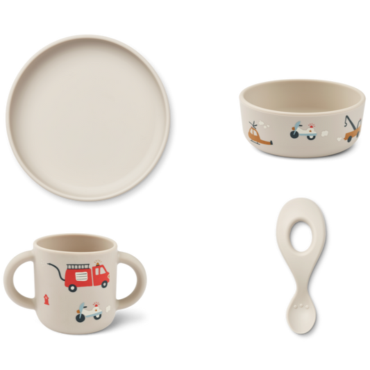 Liewood - Vivi - Set Pappa 4 Pezzi - Veicoli di Emergenza