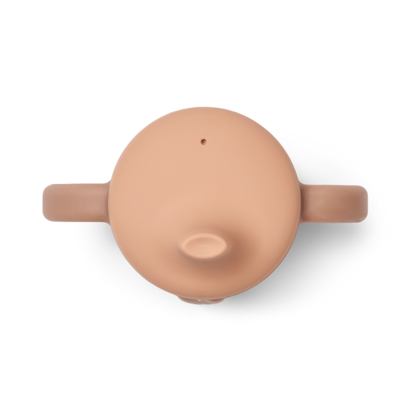 Liewood Amelio Sippy Cup Giraffa Rosa Rilievo | Bicchiere Silicone Beccuccio Bimbi