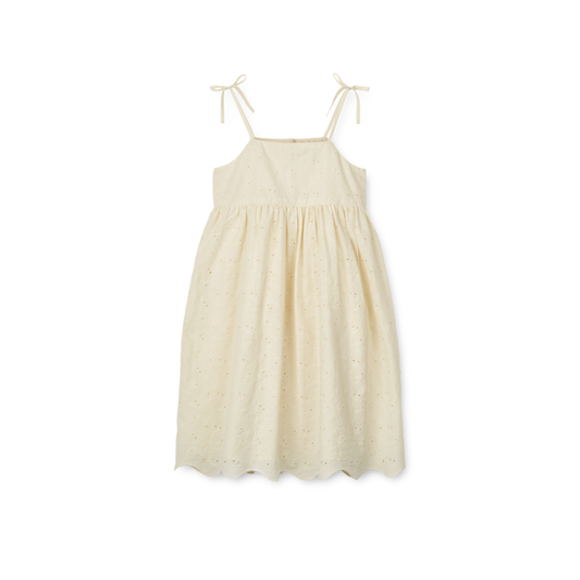 Liewood - Gunhild - Abito in cotone organico con ricamo inglese - Crema