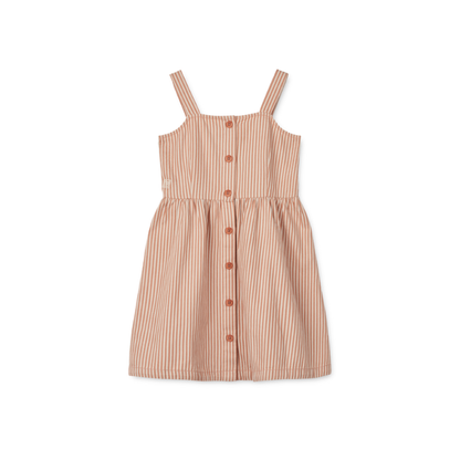 Liewood - Zia - Abito in cotone organico - Righe Rosa e Sabbia