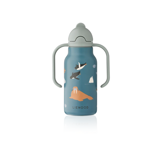 Liewood - Kimmie - Borraccia termica in acciaio con i manici 250ml - Mare Artico