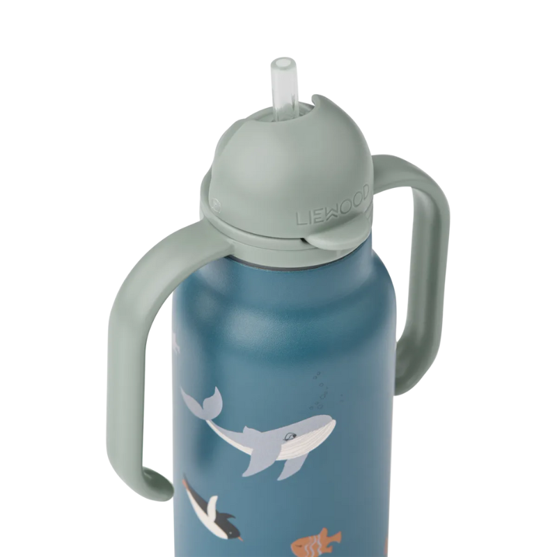 Liewood - Kimmie - Borraccia termica in acciaio con i manici 250ml - Mare Artico