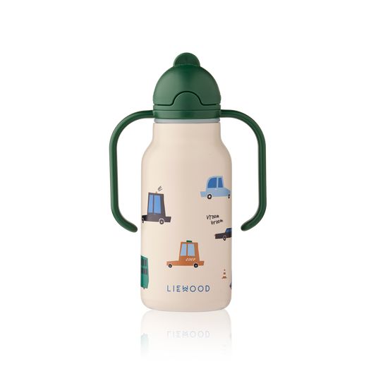 Liewood - Kimmie - Borraccia termica in acciaio con i manici 250ml - Macchinine