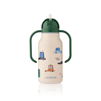 Liewood - Kimmie - Borraccia termica in acciaio con i manici 250ml - Macchinine
