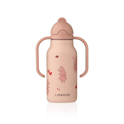 Liewood - Kimmie - Borraccia termica in acciaio con i manici 250ml - Wild Child Rosa