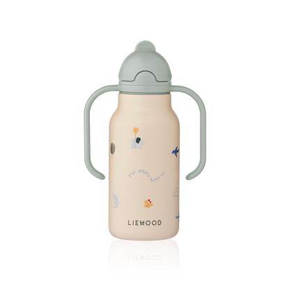 Liewood - Kimmie - Borraccia termica in acciaio con i manici 250ml - Flying Sabbia