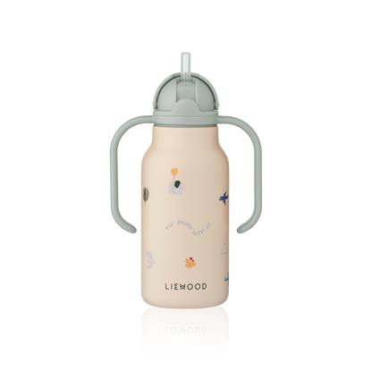 Liewood - Kimmie - Borraccia termica in acciaio con i manici 250ml - Flying Sabbia