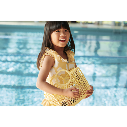 Liewood - Samantha - Borsa traforata da spiaggia a cestino con Charms - Giallo limone