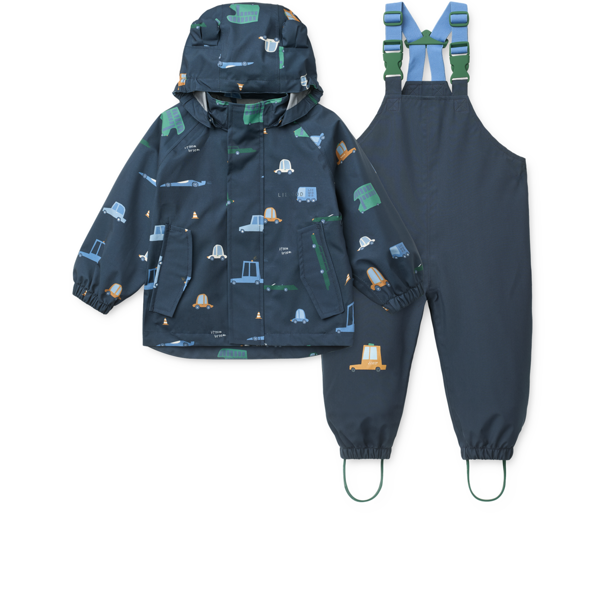 Liewood - Manu - Completo Giacca e Pantaloni antipioggia - Bambini under 4Y - Macchinine