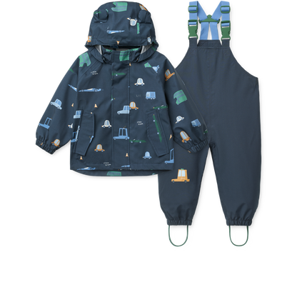 Liewood - Manu - Completo Giacca e Pantaloni antipioggia - Bambini under 4Y - Macchinine