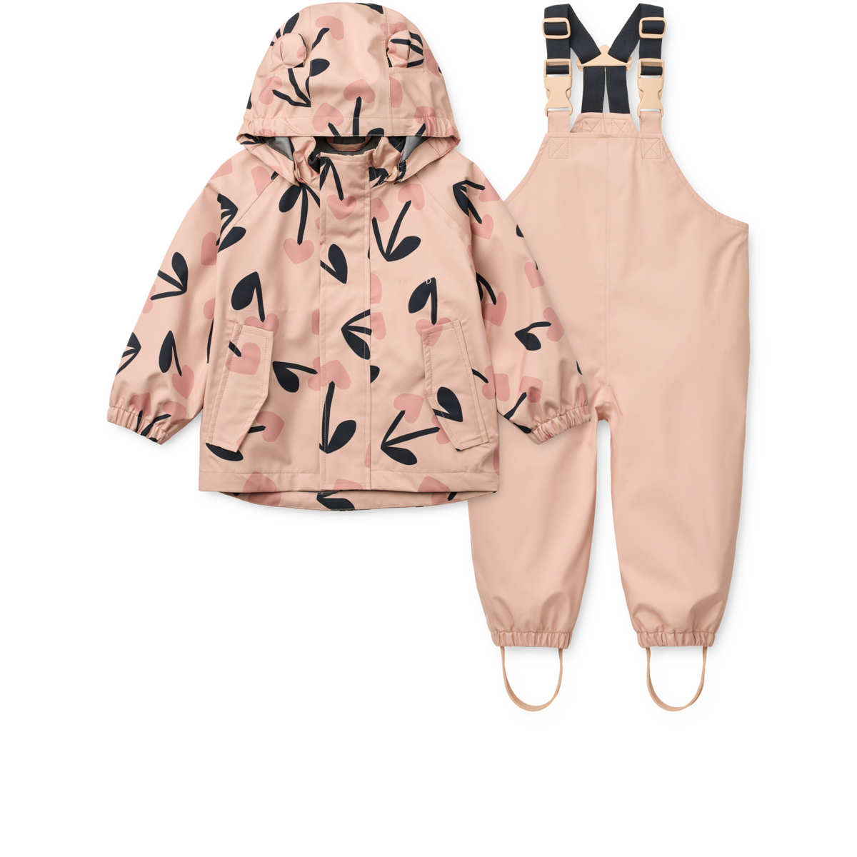 Liewood - Manu - Completo Giacca e Pantaloni antipioggia - Bambini under 4Y - Cherry heart/Rosey