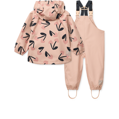Liewood - Manu - Completo Giacca e Pantaloni antipioggia - Bambini under 4Y - Cherry heart/Rosey