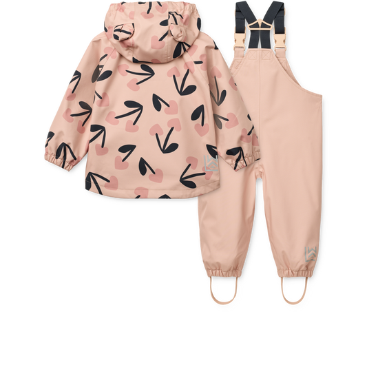 Liewood - Manu - Completo Giacca e Pantaloni antipioggia - Bambini under 4Y - Cherry heart/Rosey
