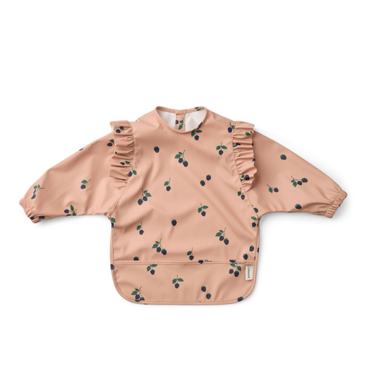 Liewood - Merle - Bavaglio elegante per prime pappe impermeabile a maniche lunghe - Berry