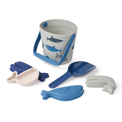 Liewood - Gilma - Set Spiaggia - Paletta secchiello e formine - Squali