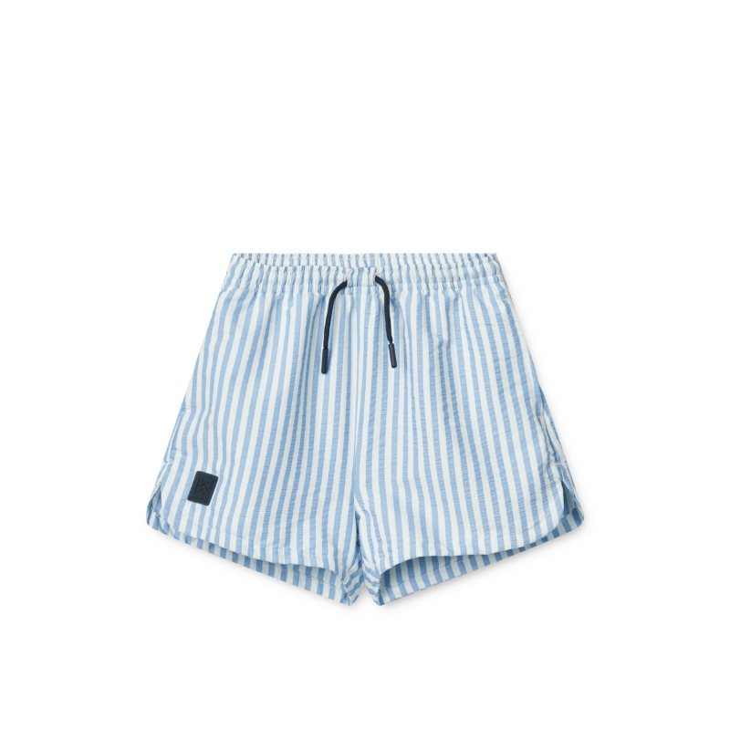 Liewood - Duke - Costume Shorts - Righe Azzurro e Crema