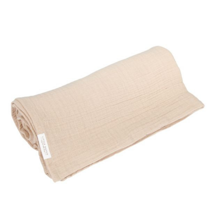 Little Dutch - Panno in Mussola Swaddle 120x120 cm - 100% Cotone Organico - Beige