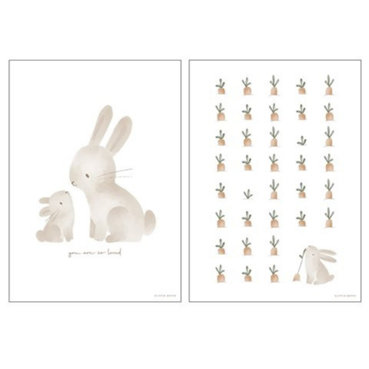 Little Dutch - Poster A3 - Conigli/Carote - Baby Bunny