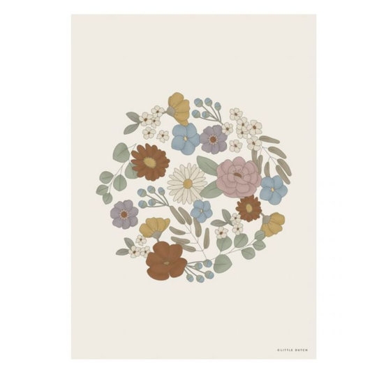 Little Dutch - Poster A3 - Surf/Fiori - Vintage Little Flowers