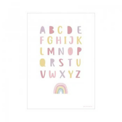 Little Dutch - Poster A3 - Arcobaleno/Lettere Alfabeto rosa