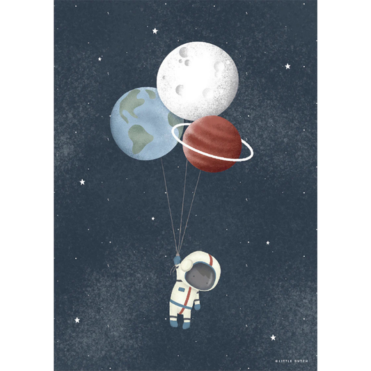 Little Dutch - Poster A3 - Astronauta/Razzo - Space