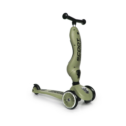 Scoot and Ride - Monopattino e Triciclo - Highwaykick 1 - Trasformabile 2 in 1 - verde Olive
