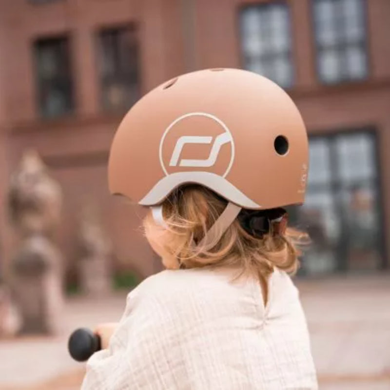 Scoot and Ride - Casco - tg. XXS-S - luce posteriore e chiusura magnetica - Mocha