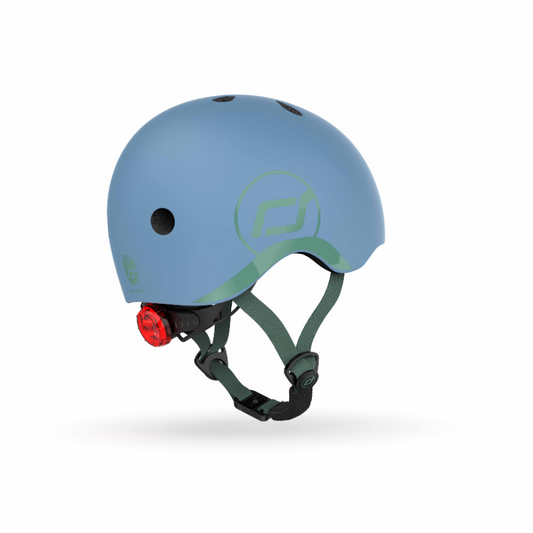 Scoot and Ride - Casco - tg. XXS-S - luce posteriore e chiusura magnetica - acciaio Steel