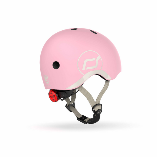 Scoot and Ride - Casco - tg. XXS-S - luce posteriore e chiusura magnetica - rosa rose