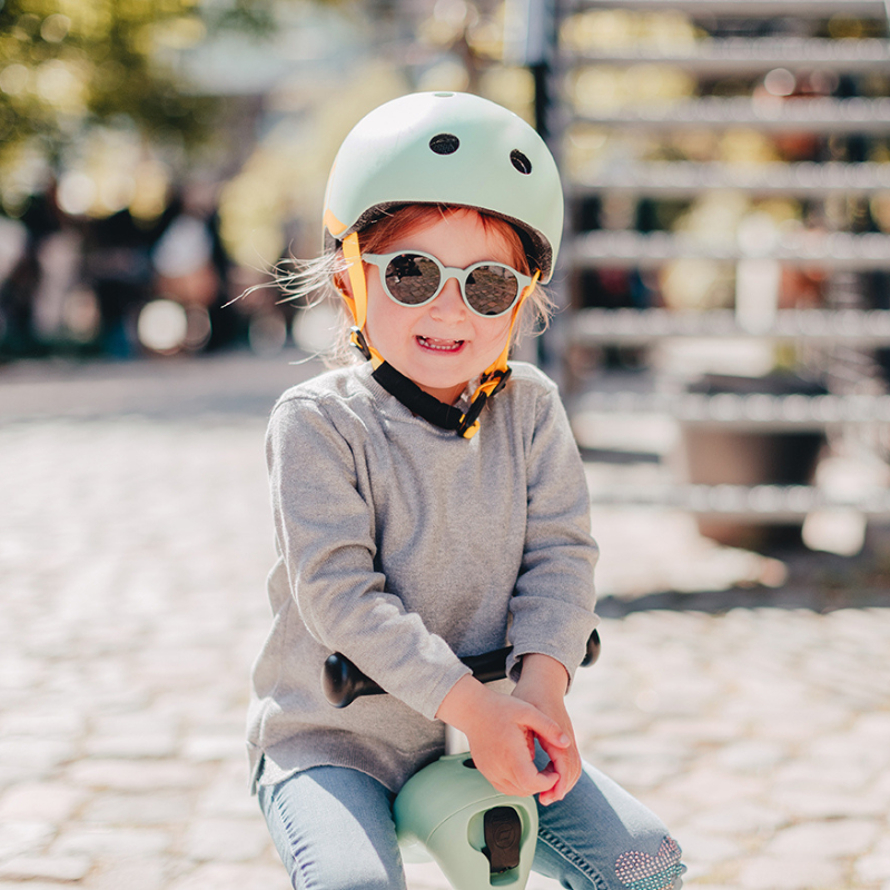 Scoot and Ride - Casco - tg. XXS-S - luce posteriore e chiusura magnetica - rosa rose