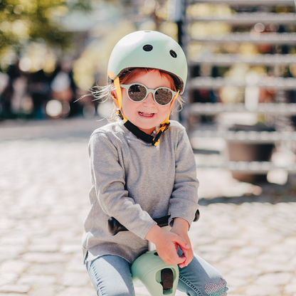 Scoot and Ride - Casco - tg. XXS-S - luce posteriore e chiusura magnetica - rosa rose