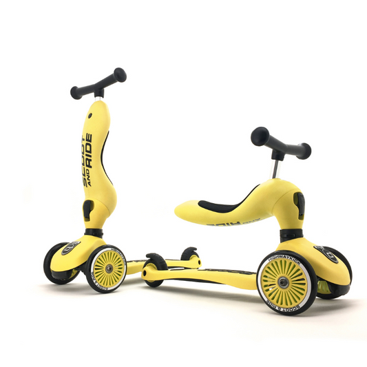 Scoot and Ride - Monopattino e Triciclo - Highwaykick 1 - Trasformabile 2 in 1 - giallo lemon
