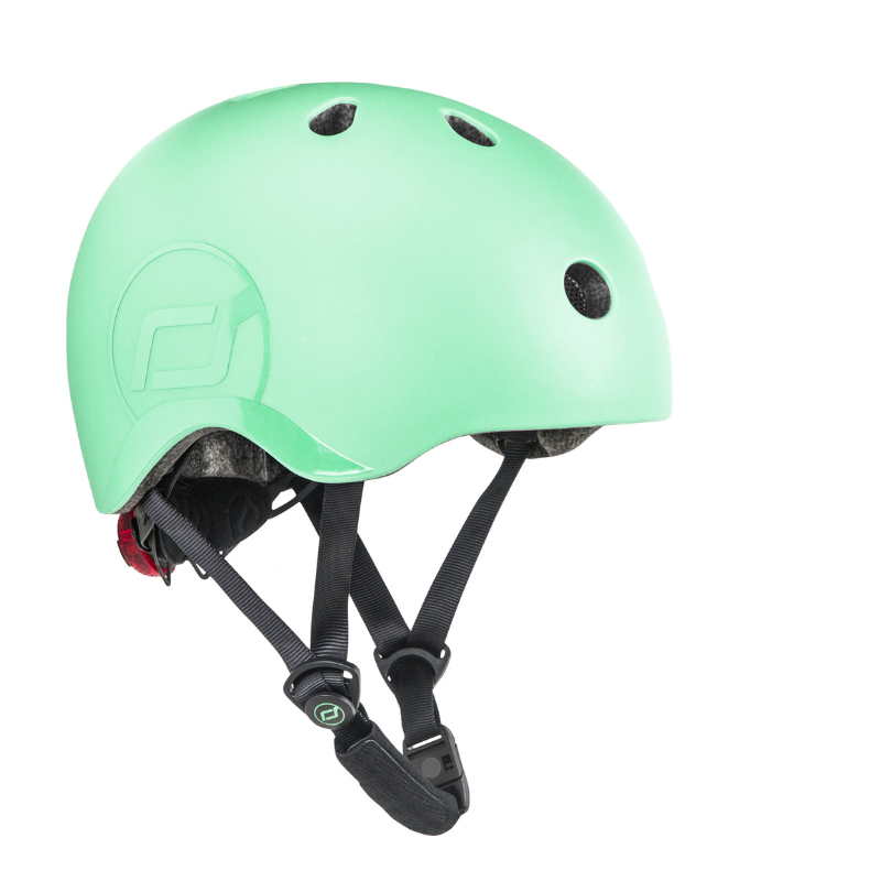 Scoot and Ride - Casco - tg. S-M - luce posteriore e chiusura magnetica - verde kiwi