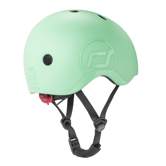 Scoot and Ride - Casco - tg. S-M - luce posteriore e chiusura magnetica - verde kiwi