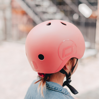Scoot and Ride - Casco - tg. S-M - luce posteriore e chiusura magnetica - rosa rose